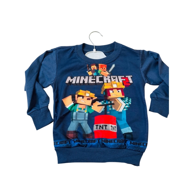 Bluza dziecięca granatowa motyw MINECRAFT rozmiar 104